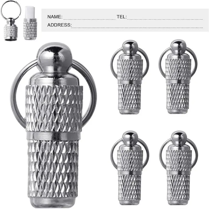 Dog Cat Name Tags Pet Collar ID Tag Keychain Anti-Lost Nameplate Pendant Waterproof Capsule/Keyring 1005007880342583