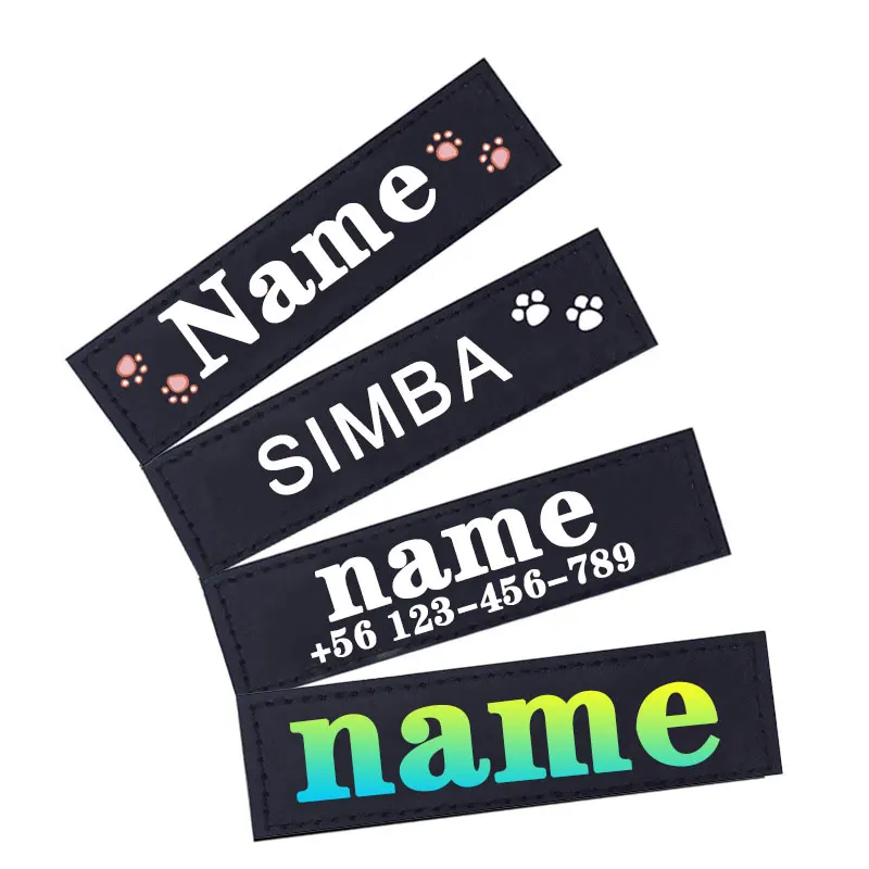 Personalized 2pc Dog Name Tag Reflective Pet Chest Strap Collar ID Tag Sticker Custom Text Paw 1005007893748361