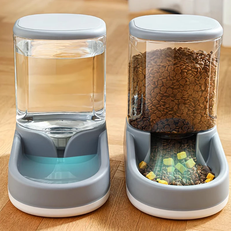Pet Automatic Feeder Water Dispenser 2 In1 Tilted Automatic Pet Food and Water Feeder Large (3.8L) 1005007912467658