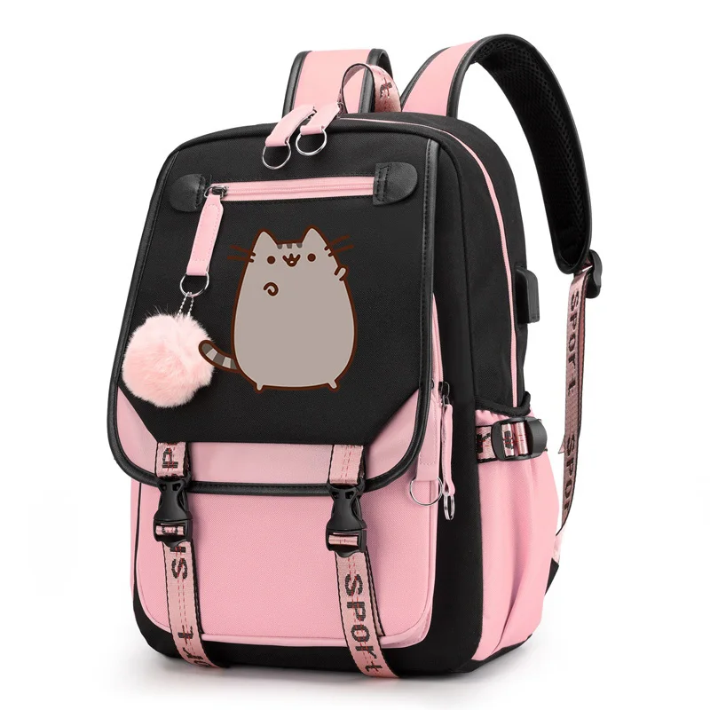 Cartoon Cat Printed School Bag Girls Bags Boys Bookbag for Teenager Casual Travel Backpacks Pink 1005007912924983