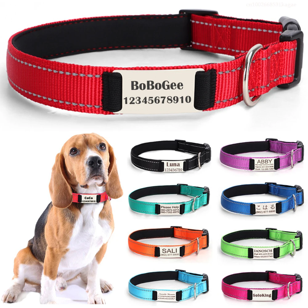 Customized Dog Collar Personalized Pet Collar Free Engraving Name ID Tag Nameplate Puppy Necklace 1005007917823168