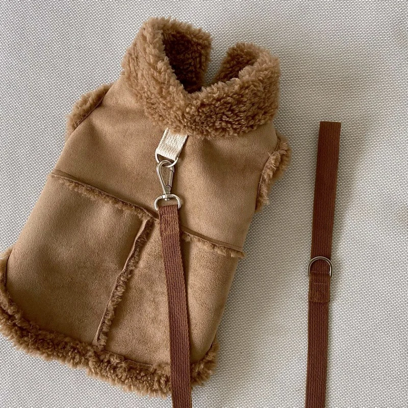 Classic Solid Color Dog Vest Autumn Winter Wool Warm Pet Small Medium-Sized Jacket Warm Vest 1005007929348521