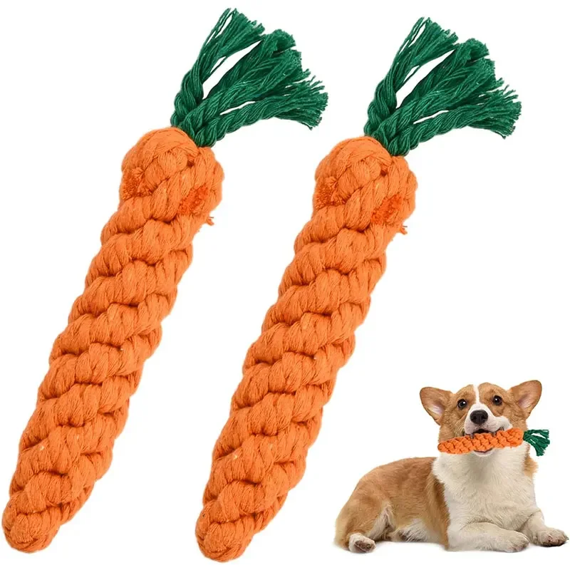 Dog Toy Braided Rope Robust Chew Toy for Small Medium Dogs for Teeth Cleaning Puppy Carrot Rope (1PC) 1005007937036965