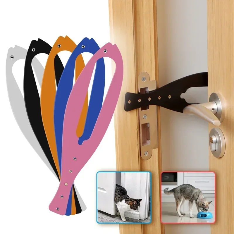 Adjustable Width Cat Door Holder Latch Fish Shaped Design Fast Flex Latch Strap Door Stopper Pet 1005007939827180
