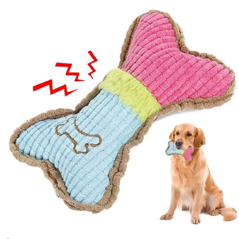 Dog Plush Squeaky Indestructible Toys Bone for Pet Resistant Dogs Chew Toy Small Puppy Teething 1005007945818624