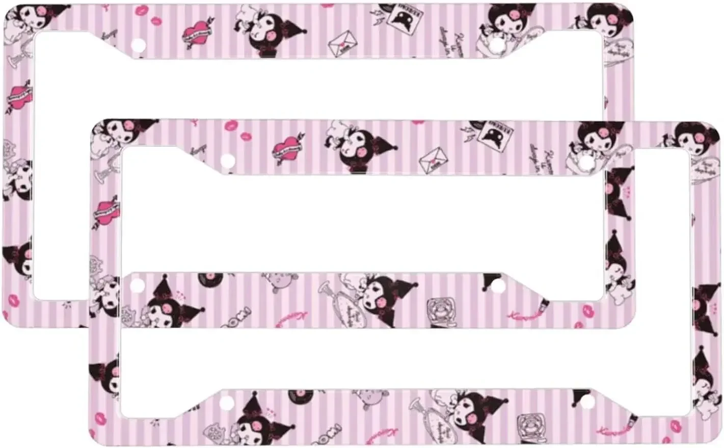 Cute Cartoon Cat License Plate Frame Cars Accessories 2PCS 12.2x6.3 Inch Kawaii Car Tag Cover Fit 1005007950793409