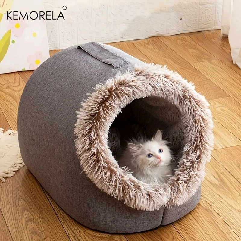 KEMORELA Cat Bed Comfortable Pet Sleeping, Portable Cat Bed Warm and Thickened Pet with Handle 1005007952557073