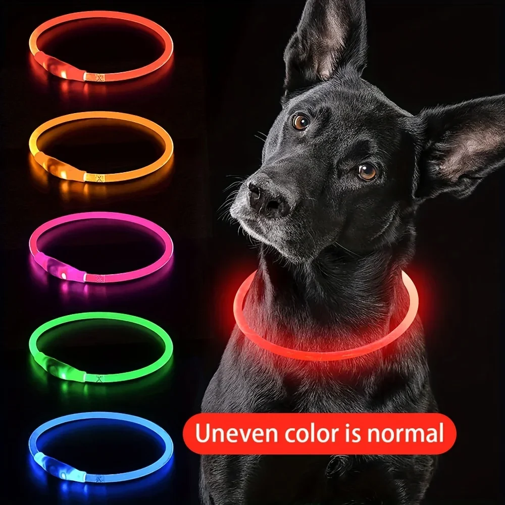 Pet Dog LED Light Collar Luminous Anti-Lost Dog Collar USB Rechargeable Dog Necklace Collar 1005007962718502