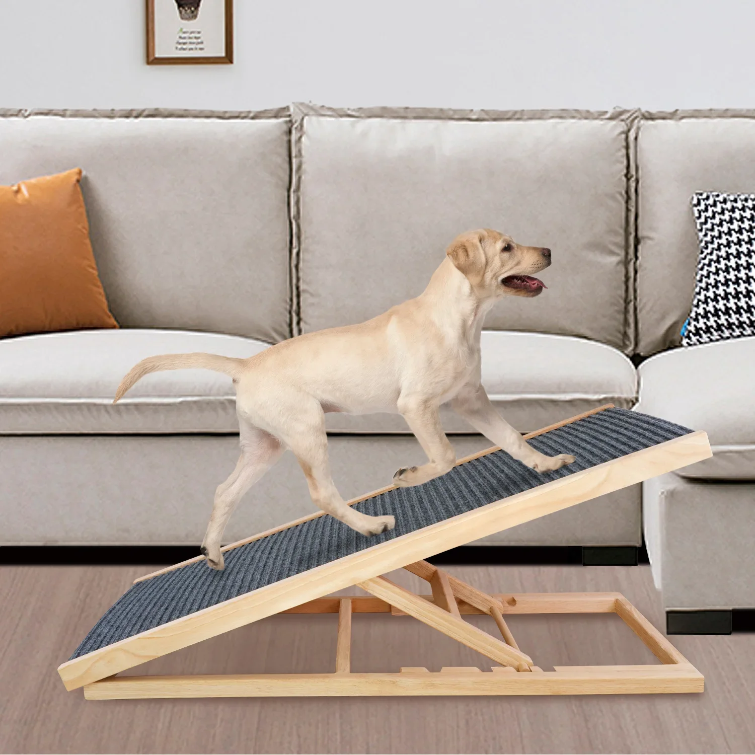 Wooden Dog Stairs Slope Adjustable Indoor Pet Ladder Portable Foldable 1005007966032626