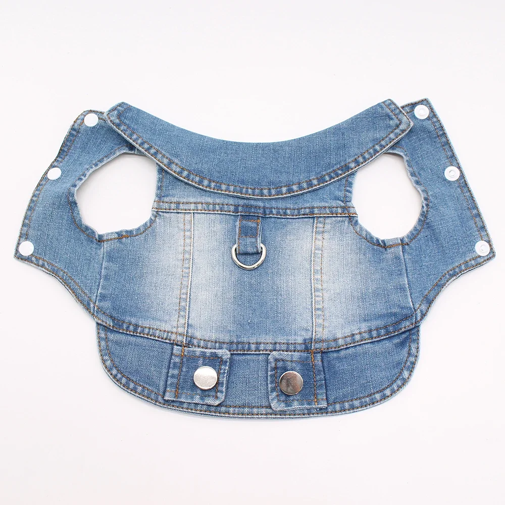 Dog Jeans Jacket Cool Blue Denim Coat for Small Medium Girl Boy Dogs Puppy Clothes Comfort Harness 1005007966382134