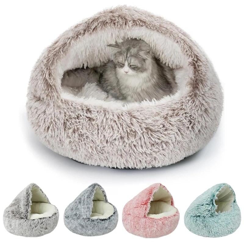 100cm Round Pet Bed for Large Dog Super Soft Cat Long Plush House Medium Winter Warm Sleeping 1005007966419698