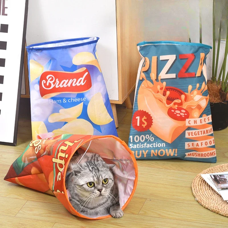 Pet Cat Play Tunnel Toys Collapsible Interactive Cat Drill Bag Indoor Cat Interactive Toys 1005007968088730