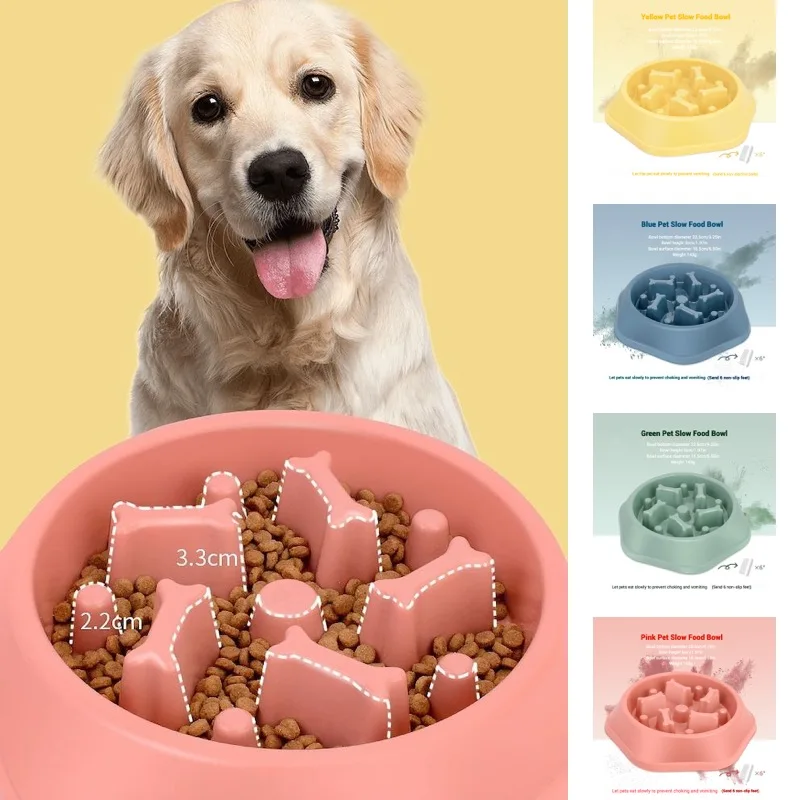 Dog Bowls Slow Feeder 1.5 Cups Feeding Small Medium Breed Puppy Bowl for Fast Eater Dishes to Down 1005007973377658