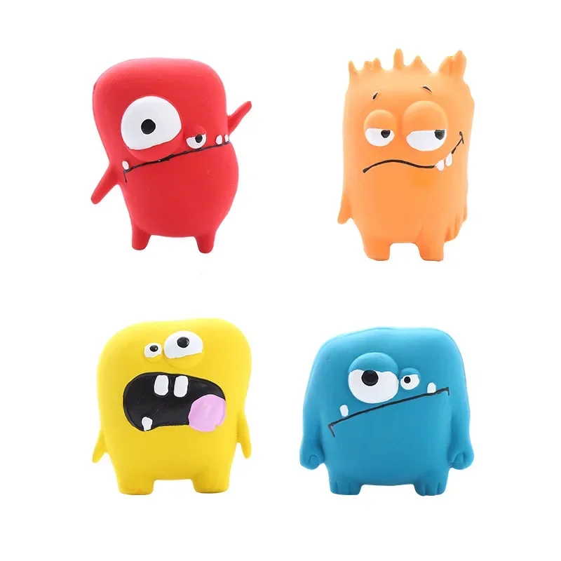 Dog Chew Toy Pet Squeaky Ball Toy Teeth Care Cartoon Big Eye Monster Rubber Latex Interactive 1005007976187619