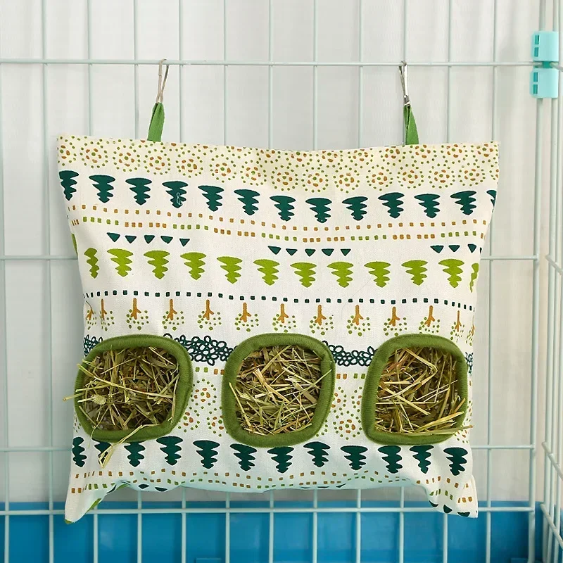 Hanging Feeding Bag Pet Hay Bag for Guinea Pigs Small Animal Feeder Rabbit 3 Holes Food Dispensers 1005007982892092