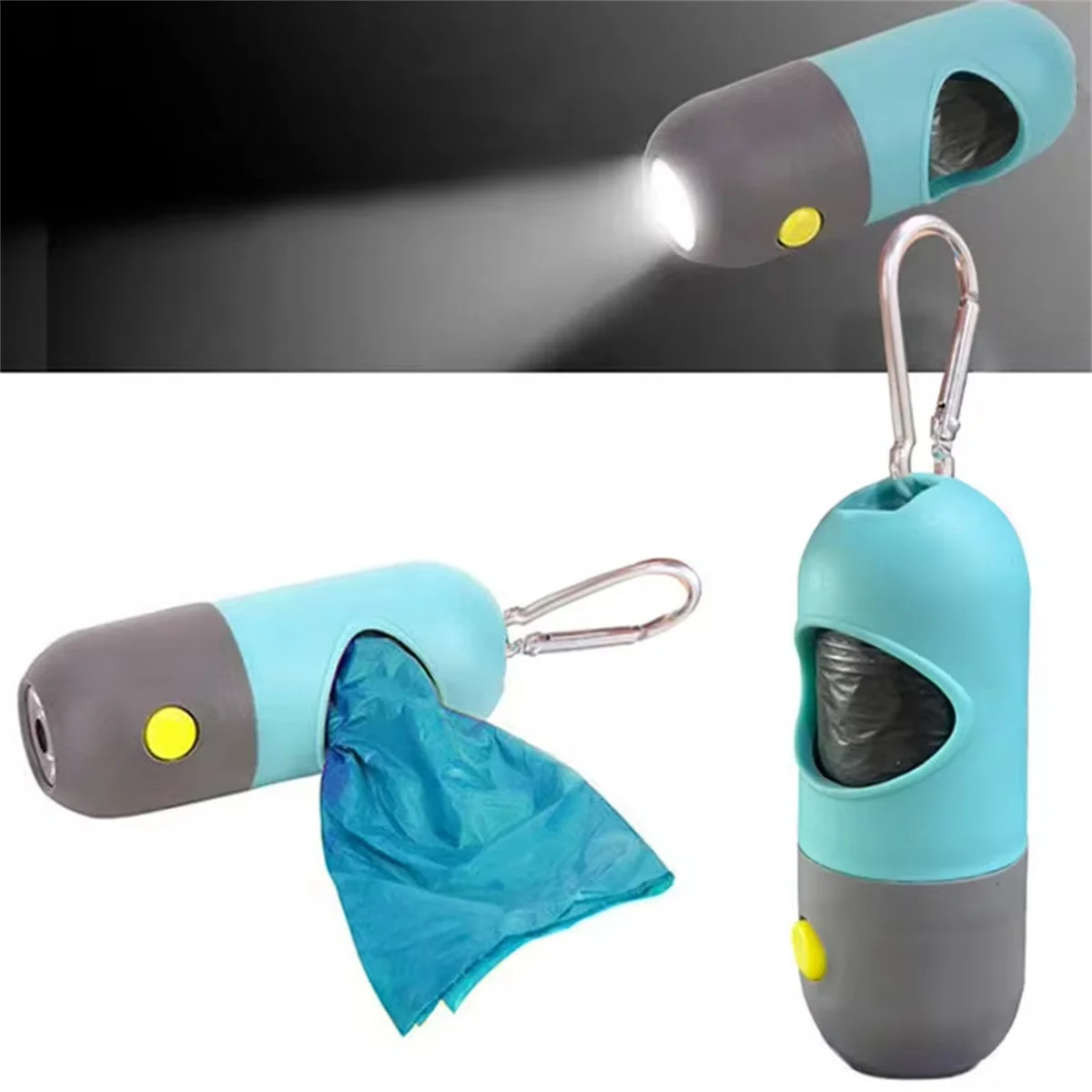LED Lighted Dog Poop Bags Dispenser - Portable Degradable Waste Bags for Outdoor Dog & Cat Cleaning 1005007987404799