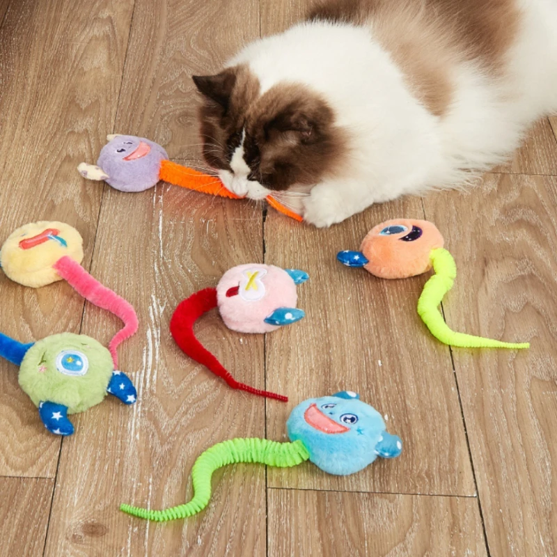 Cat Interactive Toy Plush Monster Kitten Toys Indoor Cat Worm Caterpillar Catnip Toy Cat Teeth 1005007987855809