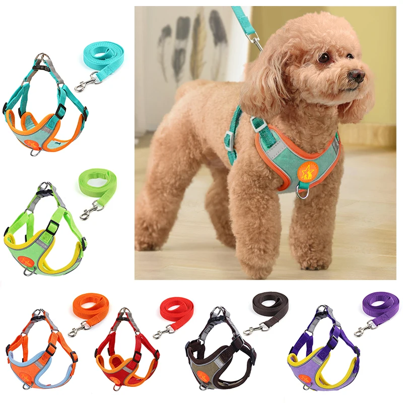 Small Medium Dogs Harness Vest Walking Traction Rope Reflective Straps 1005007988039305