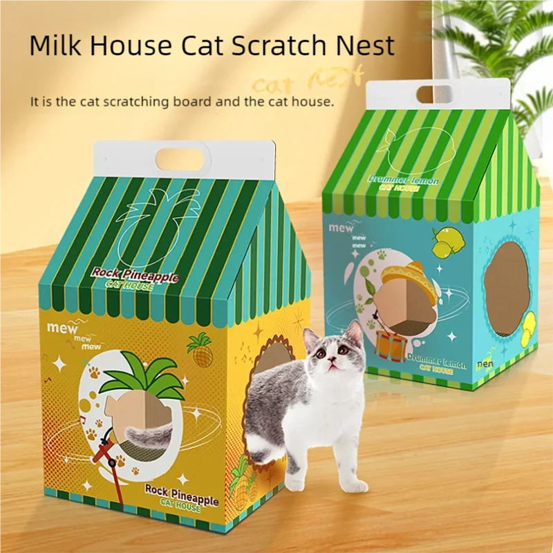 Cat Scratch Board, Cardboard Box, Cat House, Pet Supplies, Milk Box, Cat Scratch Board 1005007992823973
