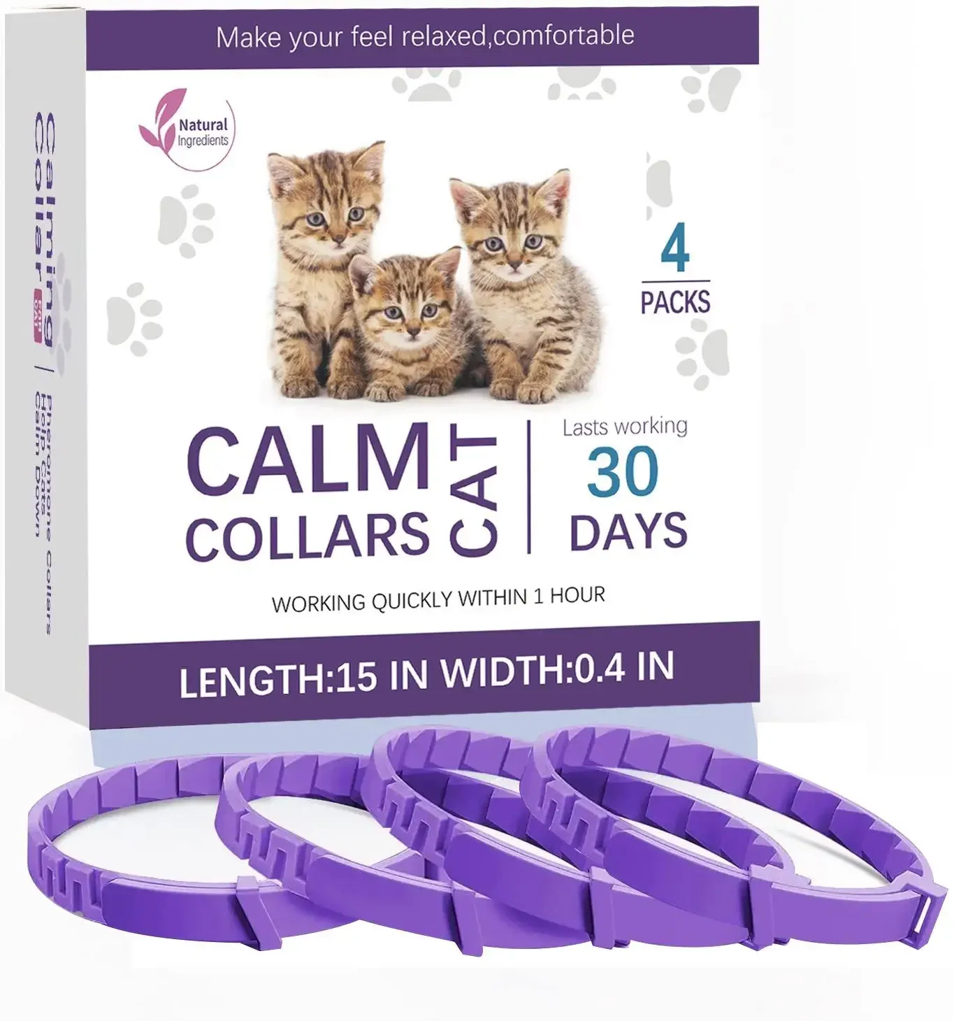 Pet Calming Collar for Cats Dogs Adjustable Anxiety Pheromone Reducing Pet Collar Lasting Natural 1005007995360934