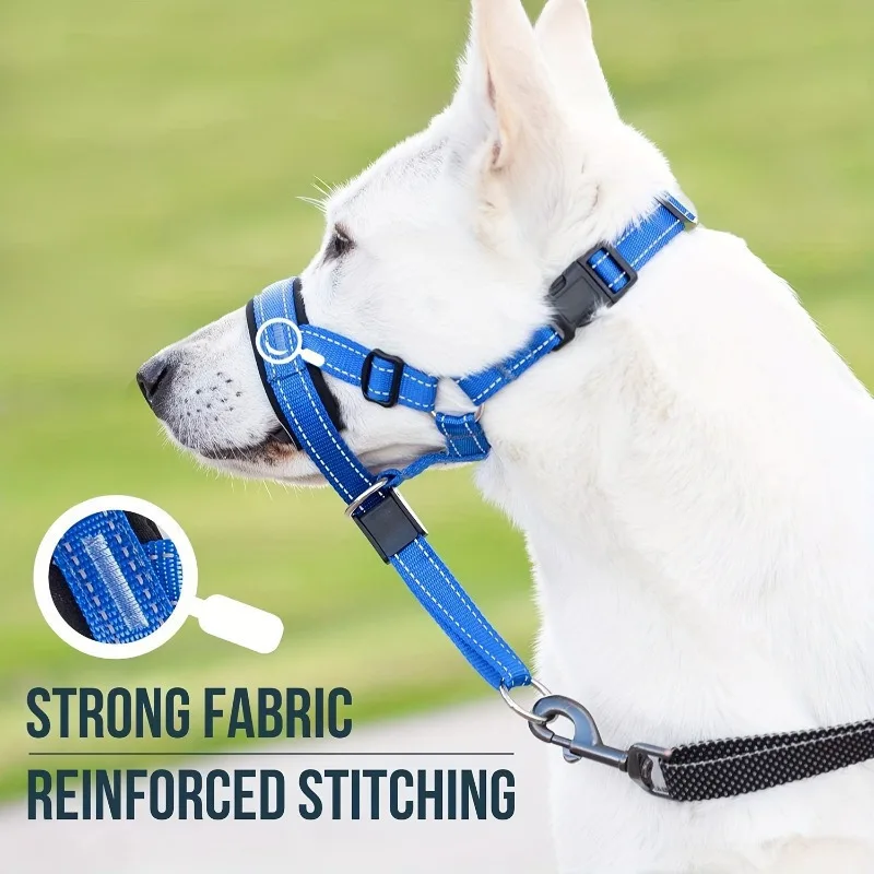 Adjustable Nylon Dog Headgear with Reinforced Stitching–leader Halter with Safety Strap For (2 Pack) 1005008024257585
