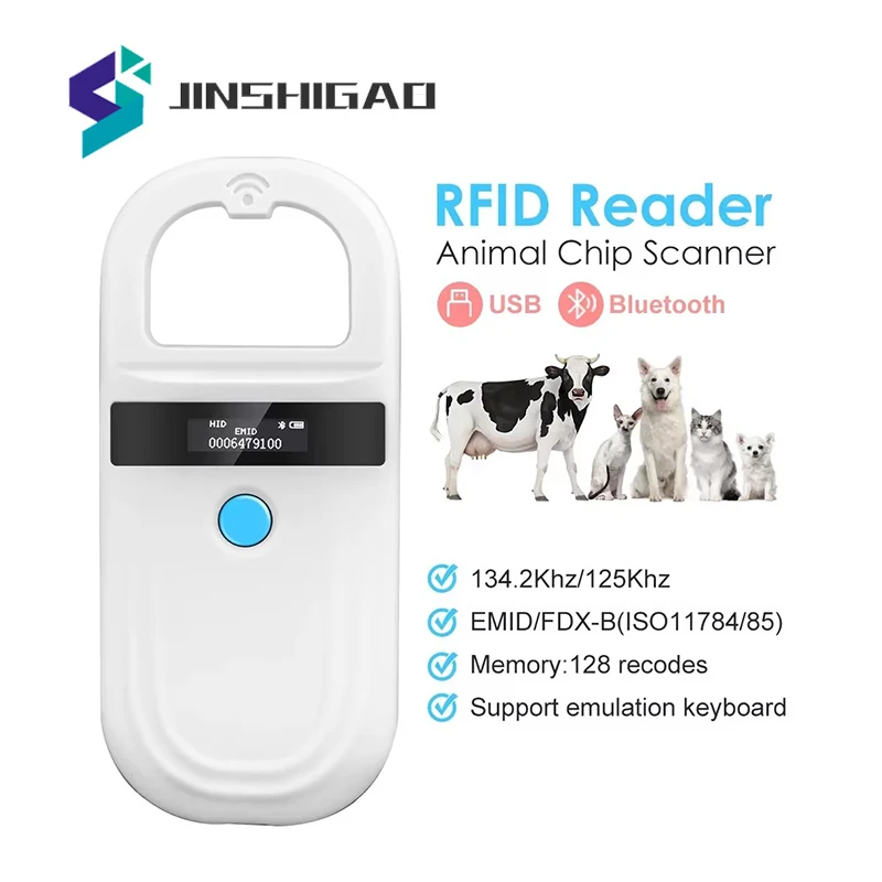 Animal RFID Reader Pet ID Chip Digital Scanner USB RFID Dog Cat Animal Handheld 134.2KHz 1005008042004339