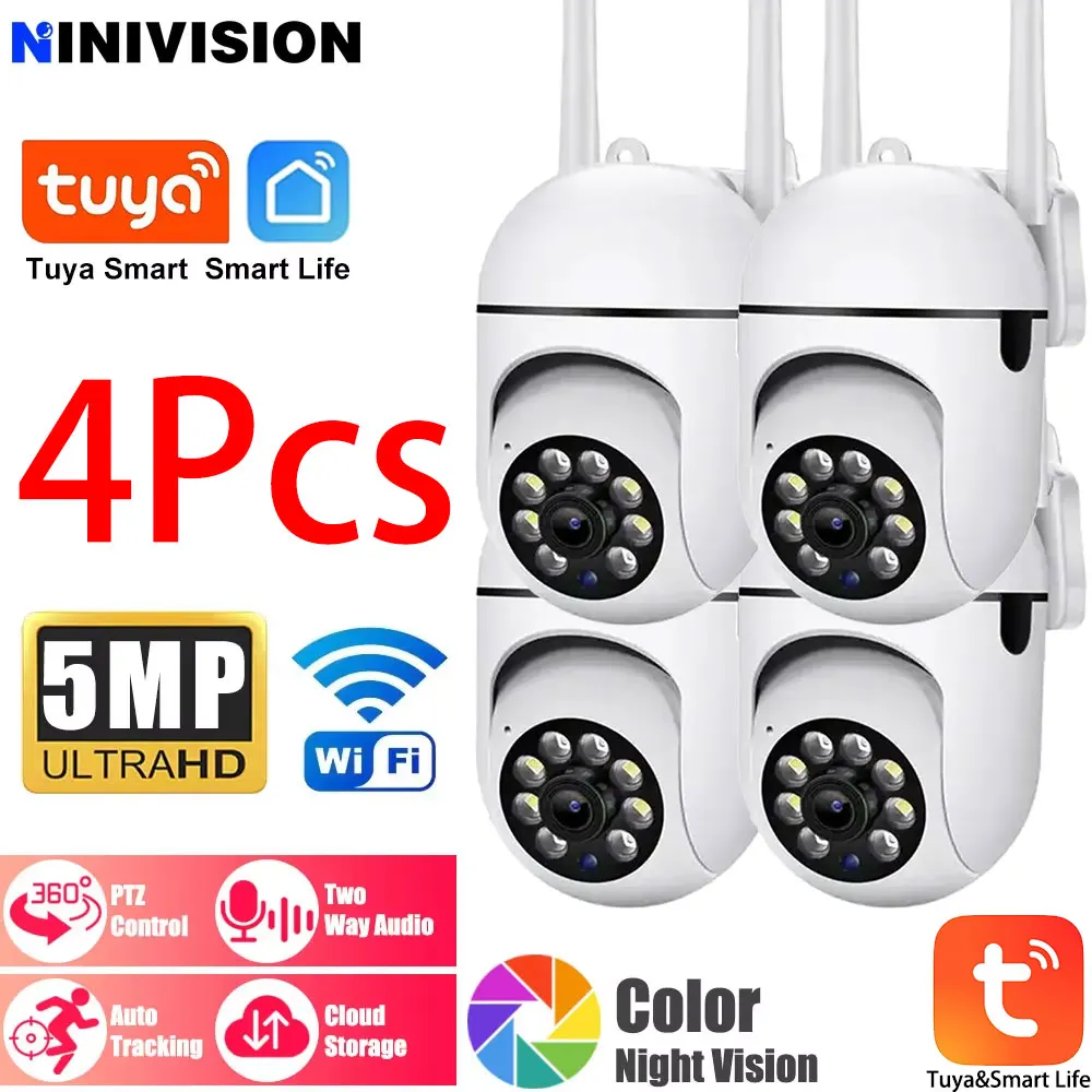 Tuya 5MP Wifi Camera Indoor 360 PTZ Pet Baby Monitor IR Night Vision Ai Detect P2P Surveillance IP 1005008052858477