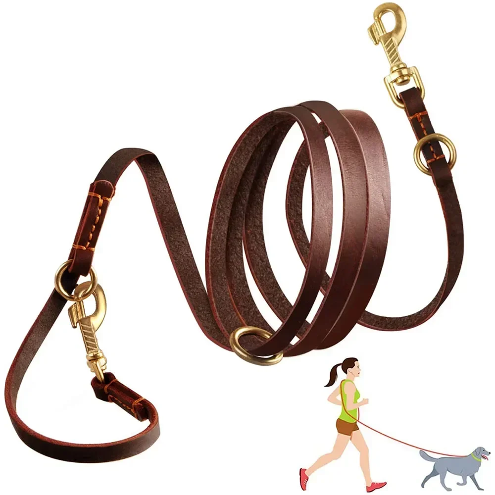 Hands Free Dog Leash 2.3m Real Leather Crossbody Dog Running Leash Multifunctional Pet Leads 1005008058077048