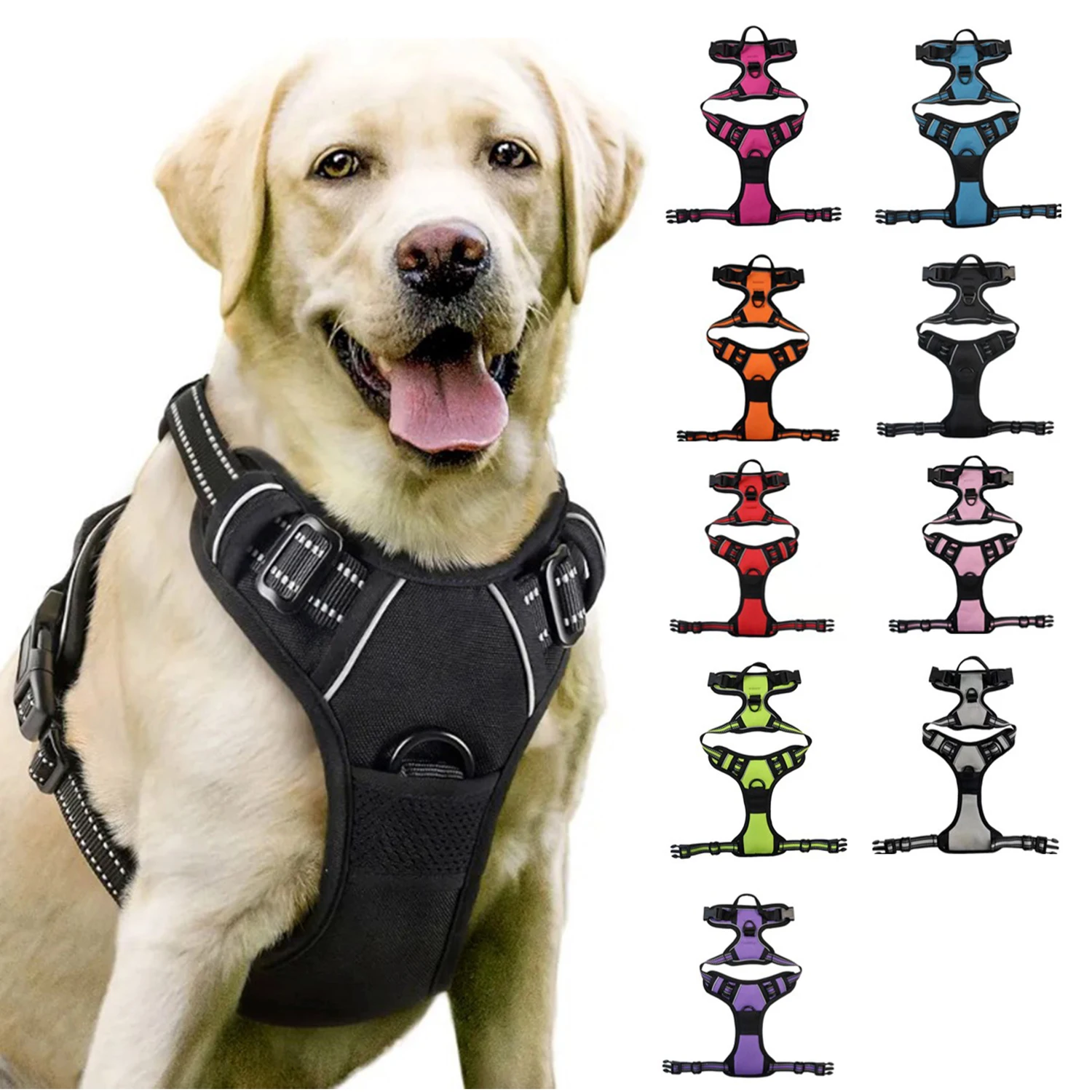Dog Harness No Pull Pet Harness Adjustable Padded Dog Vest with Easy Control Handles for Large Dogs 1005008058635013