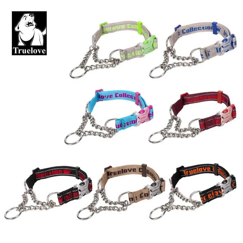 Truelove Dog Collar P-Chain Stainless Steel Nylon Dog Training Collar No Pull Strong Adjustable 1005008068911483