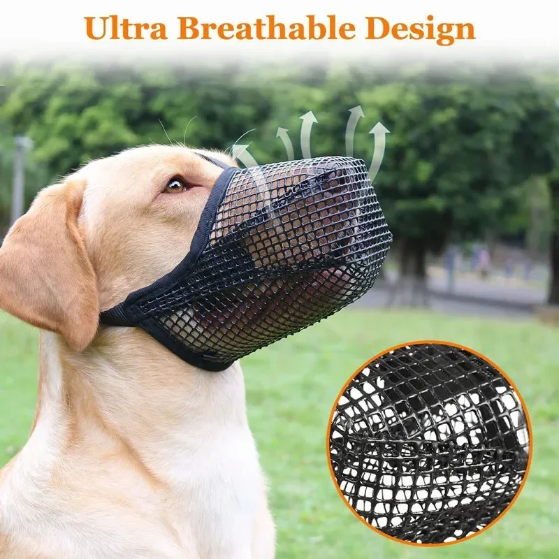 Dog Muzzle Mesh Soft Air Mouth Cover Muzzle for Small Medium Large Dogs Allow Drinking No Biting 1005008082918009