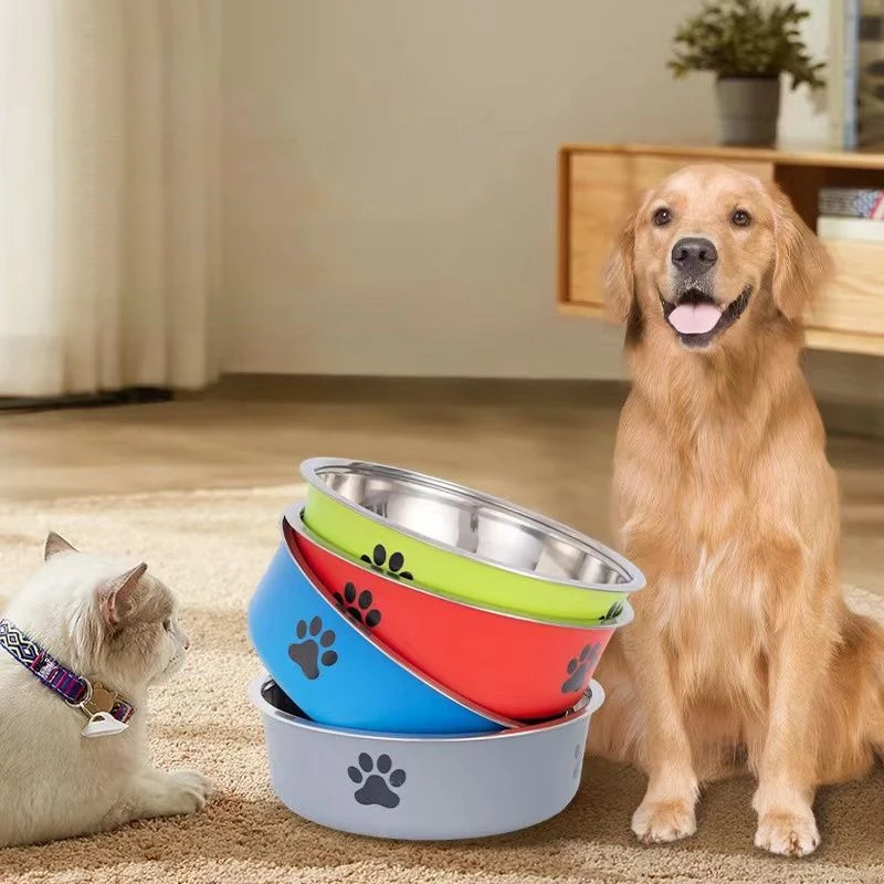 A Pet Stainless Steel Cat and Dog Bowl Is Non Slip Easy to Clean Durable Small Pet Bowl (1PC) 1005008092452705
