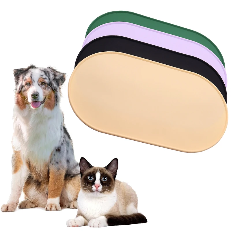 Silicone Pet Bowl Mat Placemat Waterproof Prevent Spills Dog Cat Food Feeding Pad Kitten Feeding 1005008092471657