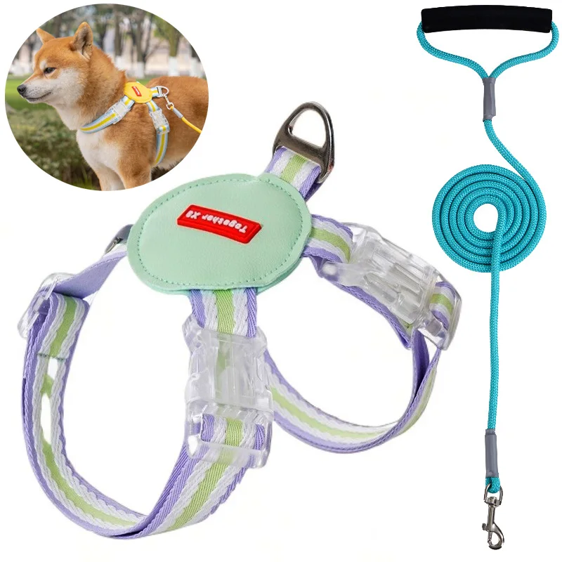Dog Harness Puppy and Traction Rope Adjustable Breathable Lightweight Vest Combo for Small Medium 1005008092862273