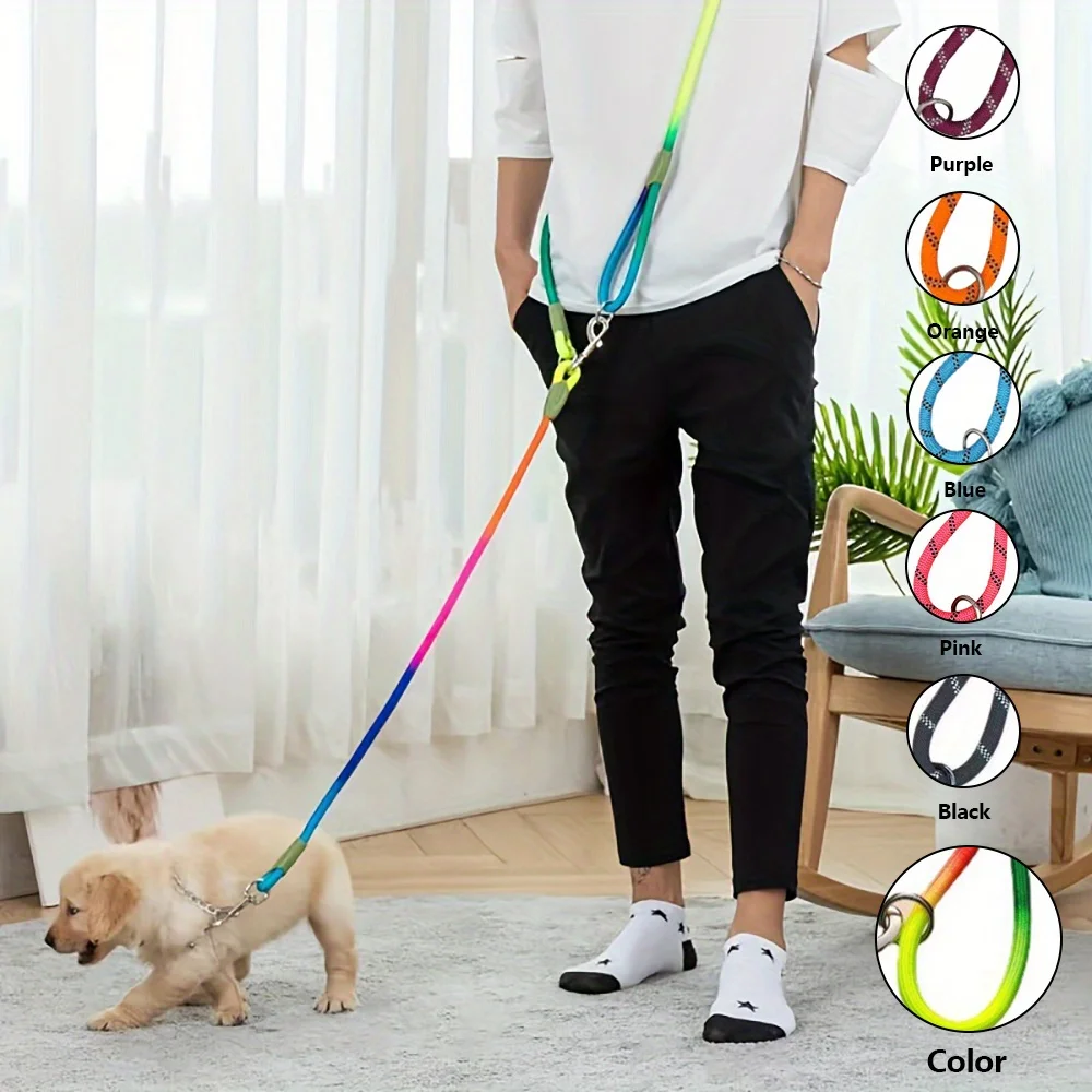 Reflective Pet Dog Nylon Leash Hands-Free Freedom for Hiking Walking Running Adjust Crossbody 1005008094878947