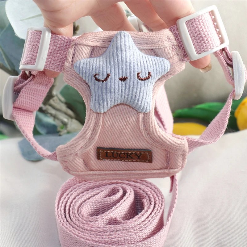 Fashion Dog Harness Leash Set Adjustable Puppy Harness Vest Cute Patten Cat Chest Strap Chihuahua 1005008107853300
