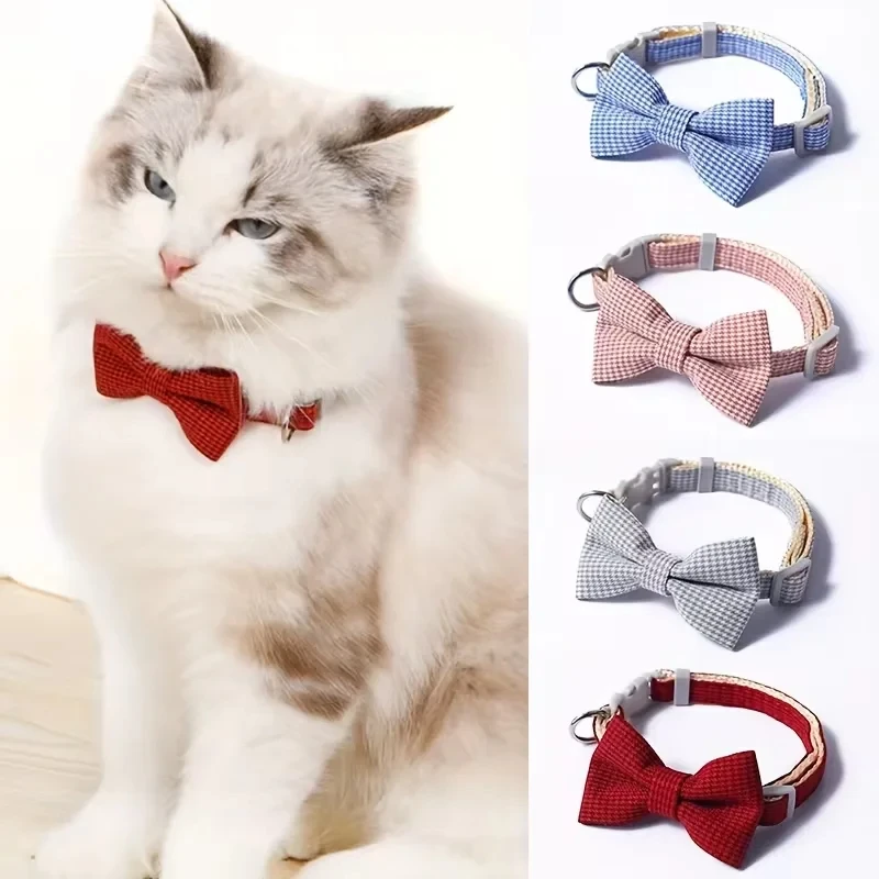 Pet Collar Adjustable Durable Cat Collars Cute Bow Kitten Necklace Soft Bell Puppy Lead Pet Product 1005008113951228