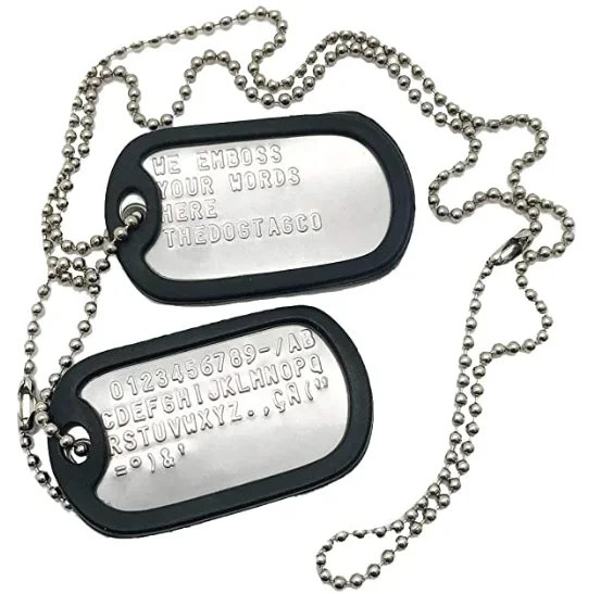 Stainless Steel the Dog Tag Military Set of 2 Personalised Necklaces Army Style with Ball Chain 1005008115711220