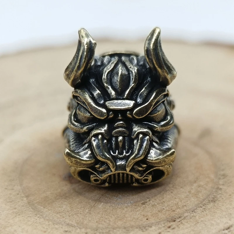 Mecha Dog Head Brass Knife Bead EDC DIY Paracord Woven Accessories Animal Puppy Backpack Umbrella 1005008123601113