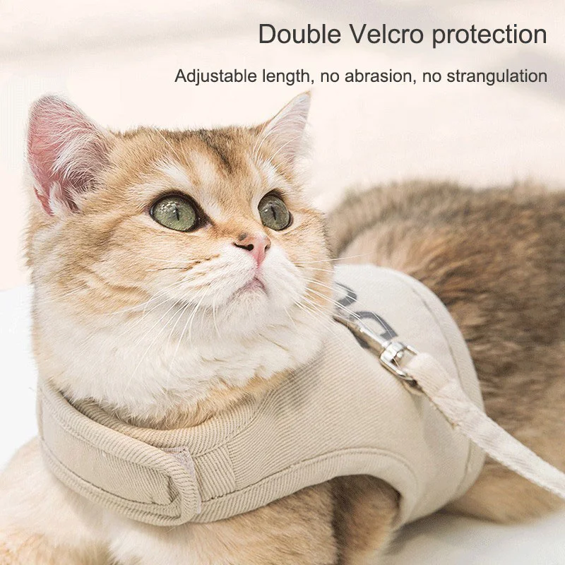 Cat Harness and Leash Set for Walking Kitten Cats Escape Proof with Breathable Lightweight Soft 1005008125625649