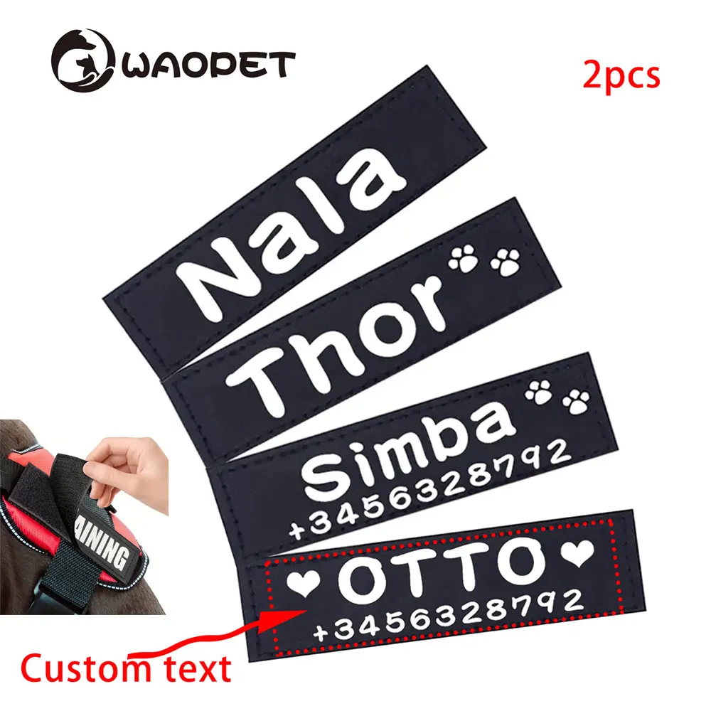 Custom Dog ID Tags for Harness Pet Name Anti-Lost Number Clothes Patches Dog Paw Print LOGO 1005008129513871