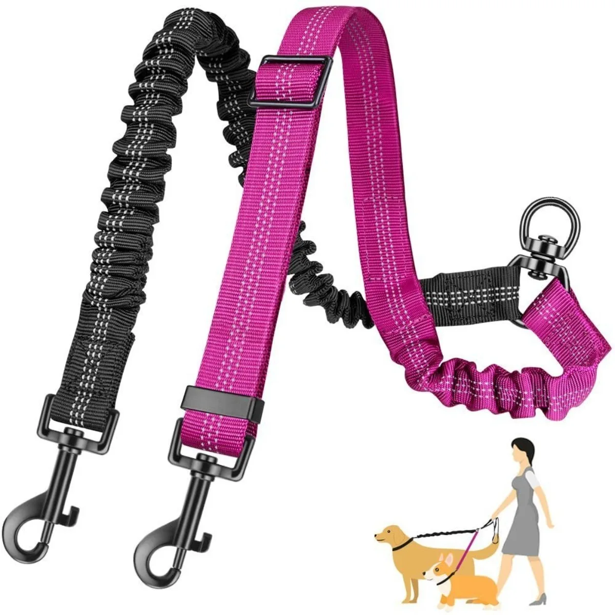 6ft Long Dual Dog Leash Attachment, Double Leashes for Training Small to Large Dogs 1005008144797713
