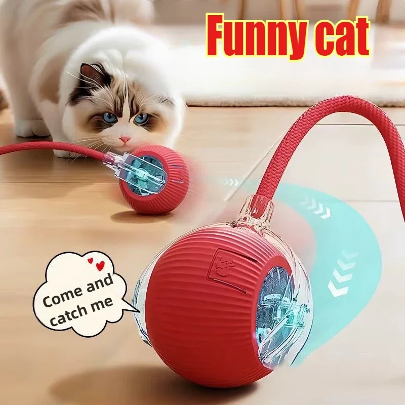 Cat Toys Game Toys for Cats Rechargeable Pet Interactive Automatic Rolling Ball Products Electric 1005008164704753