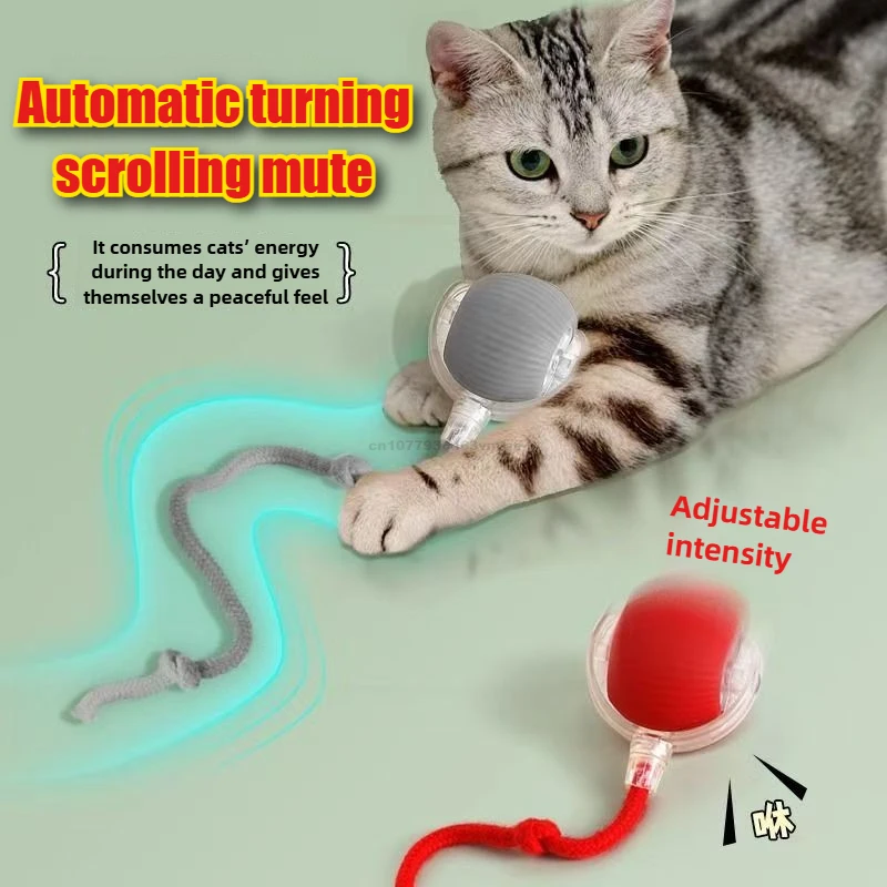 Interactive Cat Dog Toys Automatic Rolling Ball Faux Tail Rechargeable Pet Electric Puppy Moving 1005008164798673