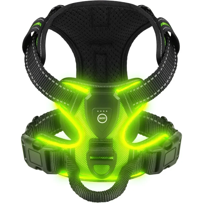 LED Glowing Luminous Dog Harnesses Essential for Dog Walking Safety at Night Dog Vest with Three 1005008165524096