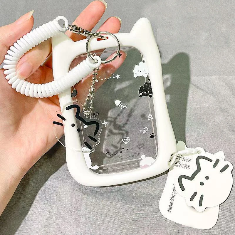 Transparent Cat Ear Card Holder Student Campus Card Meal Card Bus Subway Hanging Rope Campus ID 1005008178367635