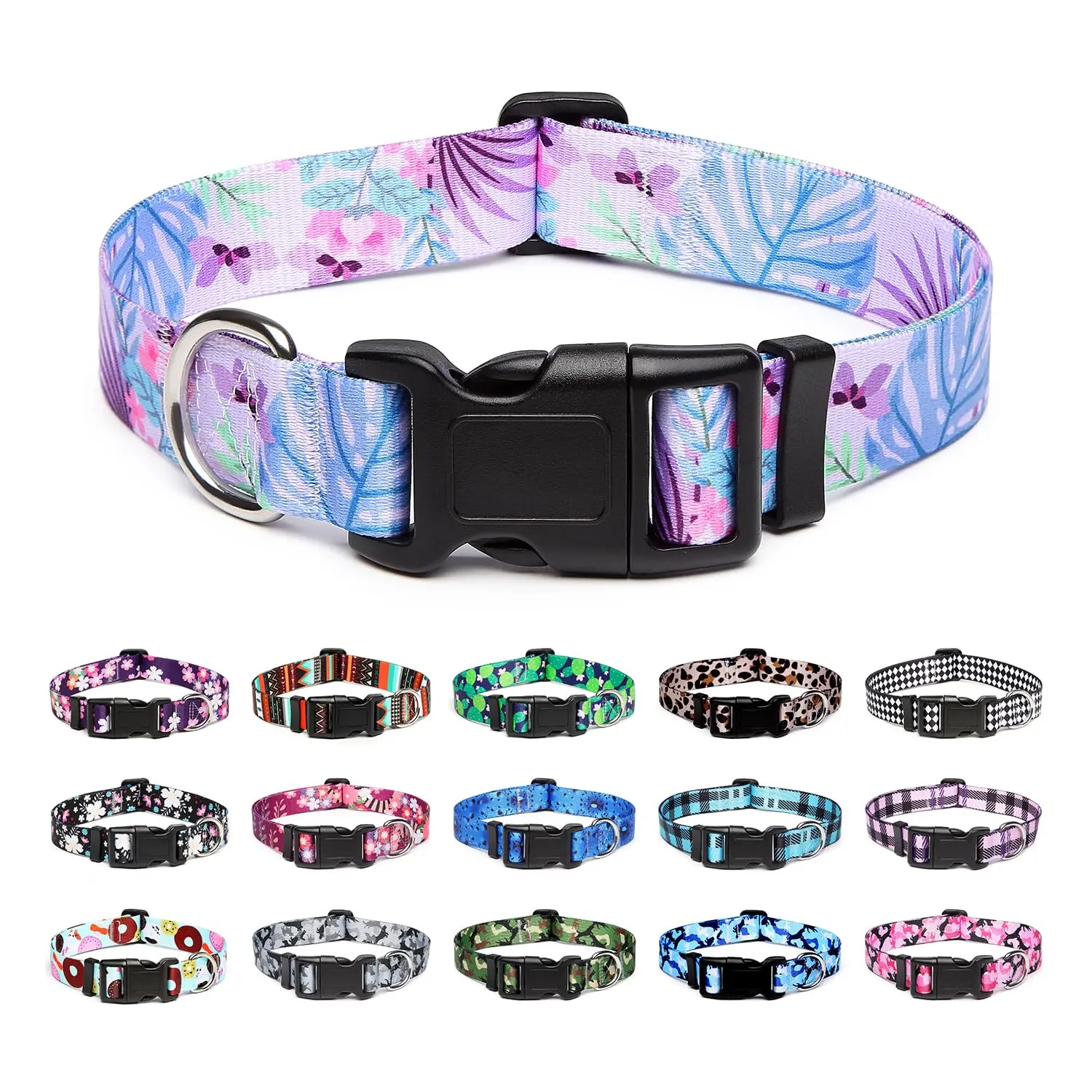 Adjustable Dog Collar Pet Collar for Small Medium Large Dog Walking Collars Flower Style Puppy Cat 1005008183964715