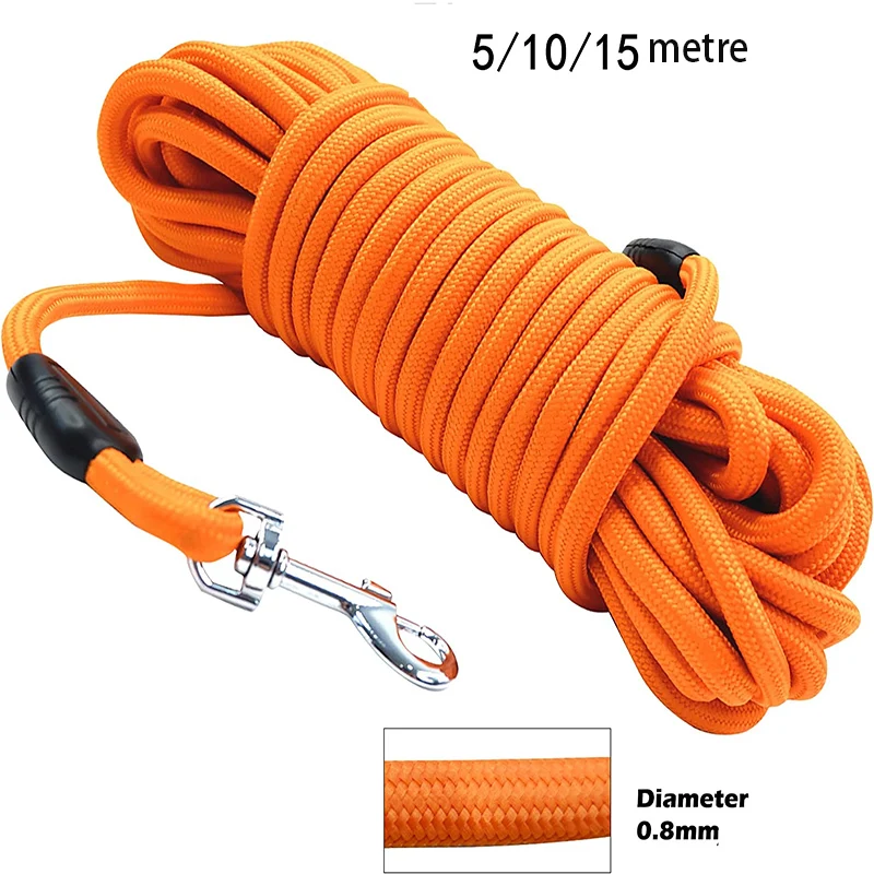 5M/10M/15M Heavy Duty Nylon Dog Leash, Ideal for Recall & Agility Training Tailored 1005008193118245