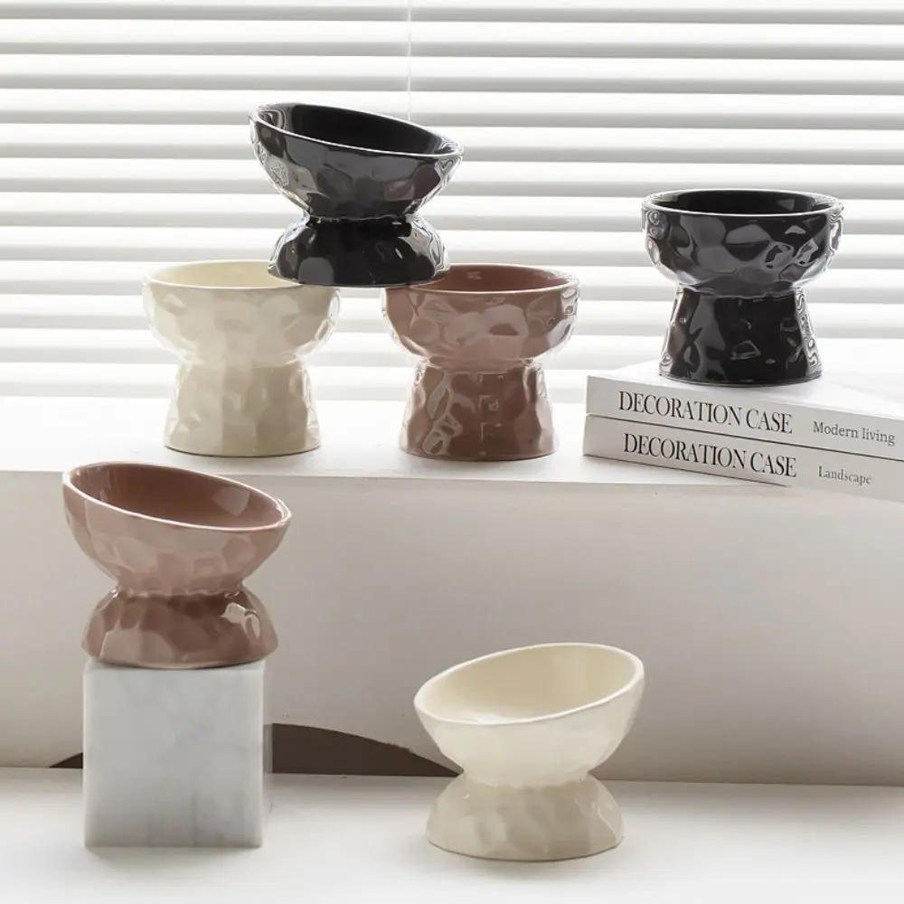 Ceramic Cat Bowl Creative Slanted/Flat Mouth Dog Food Feeding Basin Non-Slip Multi-Use Pet High 1005008194294843