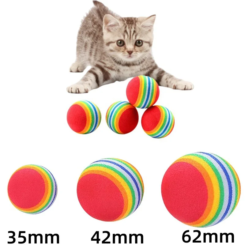 Colorful Pet Rainbow Foam Fetch Balls Training Interactive Dog Funny Toy (1Pcs) 1005008202902907